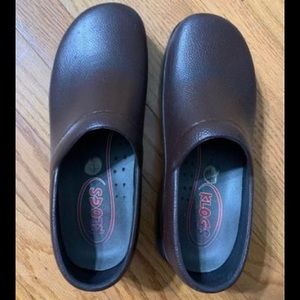 Dark brown nursing klogs shoes size 8